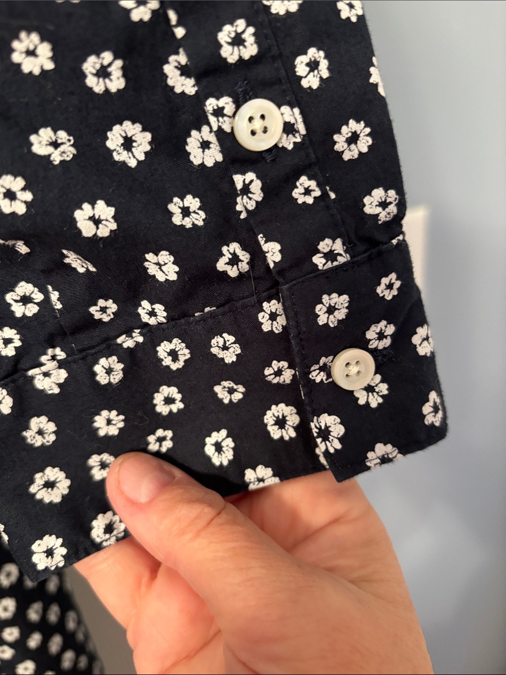 J. Crew Navy Blue Floral Midi Shirt Dress EUC 12 - Picture 10 of 14